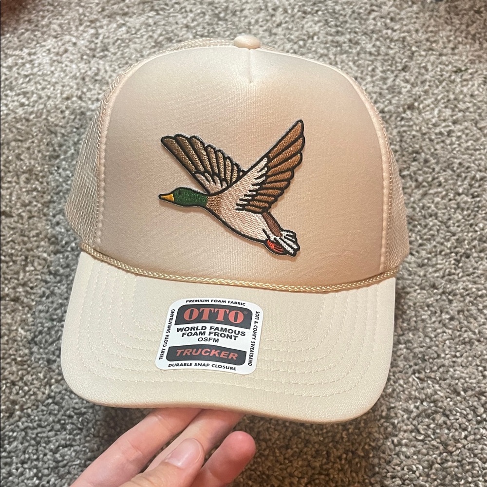 OTTO Tan Trucker Hat with Duck Embroidery